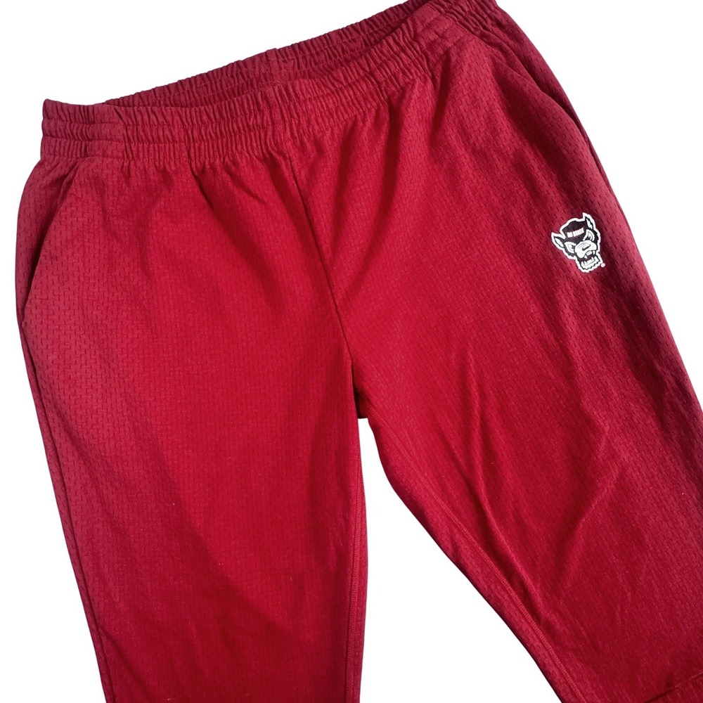 Adidas NC State Wolfpack Track Pants XL Red Mesh Tapered Ankle Zip Team Issued